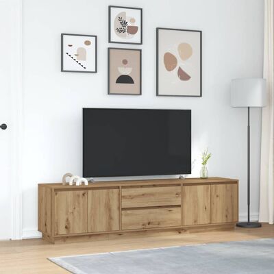 Latitude Run Latitude TV Cabinet with LED Lights 193.5x41x50 cm Artisan Oak 75" Latitude Run Latitude TV Cabinet with LED Lights 193.5x41x50 cm Artisan Oak 75"