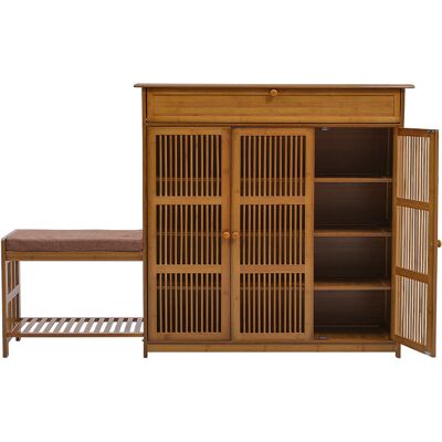 Bay Isle Home Bamboo Entryway Storage Shoe Cabinet with Bench Brown 23 Bay Isle Home Bamboo Entryway Storage Shoe Cabinet with Bench Brown 23