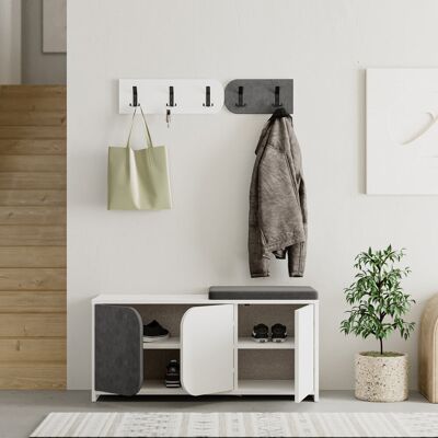 Brayden Studio 8 Pair Shoe Storage Cabinet White/Retro Grey 8 Brayden Studio 8 Pair Shoe Storage Cabinet White/Retro Grey 8