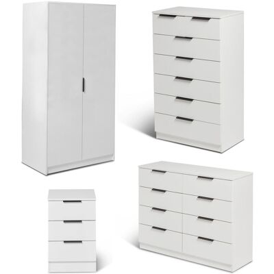 17 Stories Glenhaven Wardrobe And Drawers Bedroom Set White 180cm H X 93cm W X 52cm D 17 Stories Glenhaven Wardrobe And Drawers Bedroom Set White 180cm H X 93cm W X 52cm D