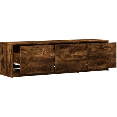 17 Stories TV Cabinet With LED With Drawer Engineered Wood Modern Storage Simple Smoked Oak 40cm H x 140cm L x 34cm W 17 Stories TV Cabinet With LED With Drawer Engineered Wood Modern Storage Simple Smoked Oak 40cm H x 140cm L x 34cm W
