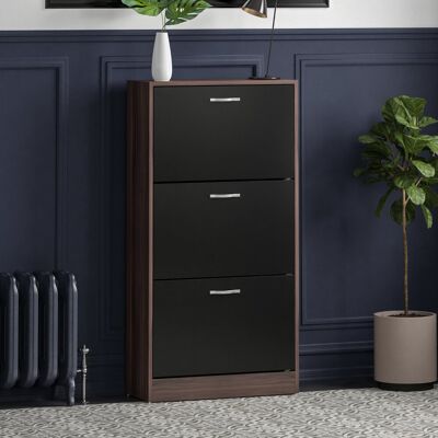 Wayfair Basics™ Drawer Flip Down Shoe Storage Free Standing Cabinet For Hallway Walnut/Black 118" H x 60" W x 24" D Wayfair Basics™ Drawer Flip Down Shoe Storage Free Standing Cabinet For Hallway Walnut/Black 118" H x 60" W x 24" D