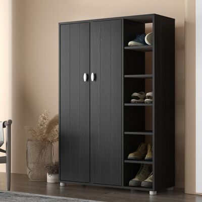 Latitude Run 24 Pair Shoe Storage Cabinet Rustick Black Oak 24 Latitude Run 24 Pair Shoe Storage Cabinet Rustick Black Oak 24