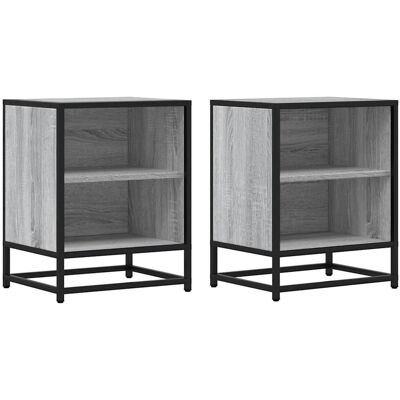 Union Rustic Bedside Cabinet 40X31x50 Cm Engineered Wood And Metal Grey Sonoma 50cm H X 40cm W X 31cm D Union Rustic Bedside Cabinet 40X31x50 Cm Engineered Wood And Metal Grey Sonoma 50cm H X 40cm W X 31cm D