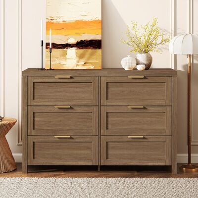 Latitude Run Allenside 6 - Drawer 120Cm W Double Dresser Special Walnut 80cm H X 120cm W X 39cm D Latitude Run Allenside 6 - Drawer 120Cm W Double Dresser Special Walnut 80cm H X 120cm W X 39cm D