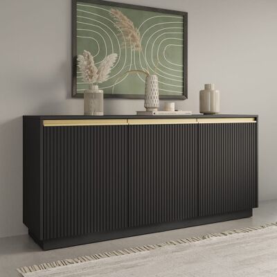 Latitude Run Elegant Bahtie Sideboard Cabinet W154cm - Timeless Storage Solution Black 71cm H X 154cm W X 39cm D Latitude Run Elegant Bahtie Sideboard Cabinet W154cm - Timeless Storage Solution Black 71cm H X 154cm W X 39cm D