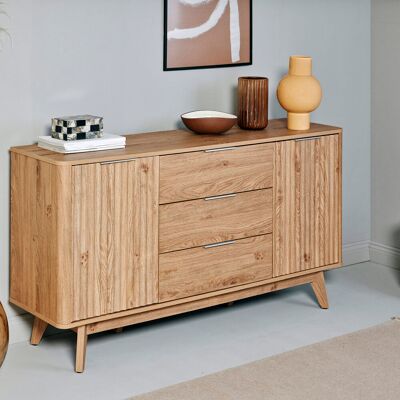 George Oliver Yaelle 150 Sideboard Montana Oak 80cm H X 149.5cm W X 39.8cm D George Oliver Yaelle 150 Sideboard Montana Oak 80cm H X 149.5cm W X 39.8cm D