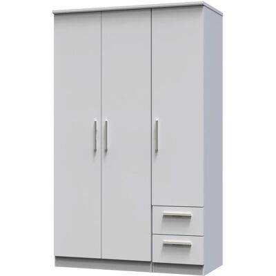 Latitude Run Borgeson Triple Small Drawer Wardrobe in Kashmir Gloss & Bardolino Oak Grey Matt 182cm H X 111cm W X 53cm D Latitude Run Borgeson Triple Small Drawer Wardrobe in Kashmir Gloss & Bardolino Oak Grey Matt 182cm H X 111cm W X 53cm D