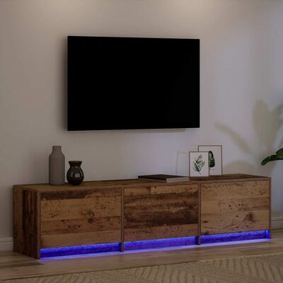 17 Stories TV Cabinet With LED With Drawer Engineered Wood Modern Storage Simple Old Wood 40cm H x 165cm L x 34cm W 17 Stories TV Cabinet With LED With Drawer Engineered Wood Modern Storage Simple Old Wood 40cm H x 165cm L x 34cm W