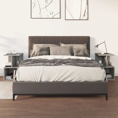 17 Stories Donahue Bedside Cabinet Engineered Wood Grey Sonoma 55cm H X 35cm W X 35cm D 17 Stories Donahue Bedside Cabinet Engineered Wood Grey Sonoma 55cm H X 35cm W X 35cm D