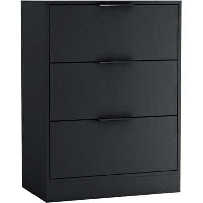 Latitude Run 60cm Chest of 3 Drawers Compact Storage Bedside Cabinet Black 80.5cm H X 60cm W X 35cm D Latitude Run 60cm Chest of 3 Drawers Compact Storage Bedside Cabinet Black 80.5cm H X 60cm W X 35cm D
