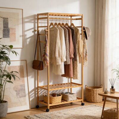Wayfair Basics™ Billman 78Cm Rolling Clothes Rack Brown Wayfair Basics™ Billman 78Cm Rolling Clothes Rack Brown