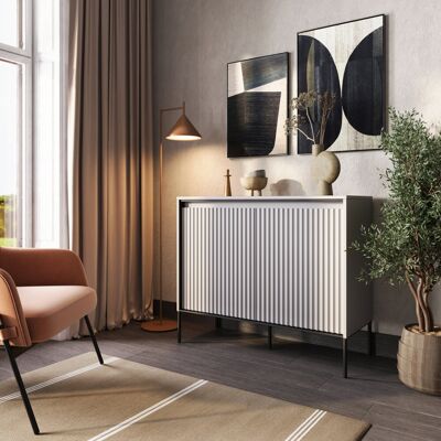 Latitude Run Aileu 98cm Wide Sideboard White/Black 83cm H X 98cm W X 40cm D Latitude Run Aileu 98cm Wide Sideboard White/Black 83cm H X 98cm W X 40cm D