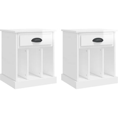 ClassicLiving Pilot 1 Drawer Bedside Table High Gloss White 50cm H X 43cm W X 36cm D ClassicLiving Pilot 1 Drawer Bedside Table High Gloss White 50cm H X 43cm W X 36cm D