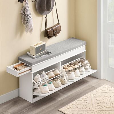 Marlow Home Co. Moriah 8 Pair Shoe Storage Cabinet White Vintage Wood Grain Effect/Black 8 Marlow Home Co. Moriah 8 Pair Shoe Storage Cabinet White Vintage Wood Grain Effect/Black 8