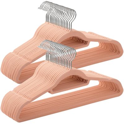 Songmics Non-Slip Velvet Hangers Silver/Pink 50 Songmics Non-Slip Velvet Hangers Silver/Pink 50