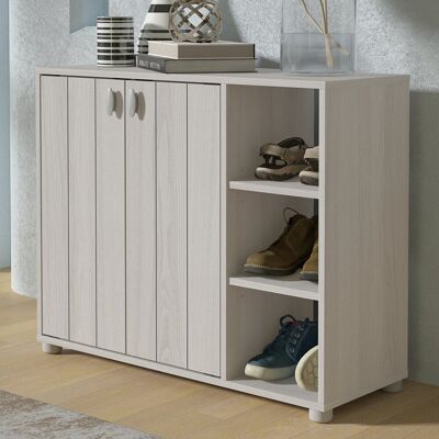 Latitude Run 12 Pair Shoe Storage Cabinet Warm Grey Oak 12 Latitude Run 12 Pair Shoe Storage Cabinet Warm Grey Oak 12