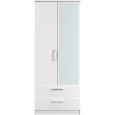 Latitude Run Beraud 2 Door 2 Drawer Mirrored Robe White 182'' H x 74'' W x 53'' D Latitude Run Beraud 2 Door 2 Drawer Mirrored Robe White 182'' H x 74'' W x 53'' D