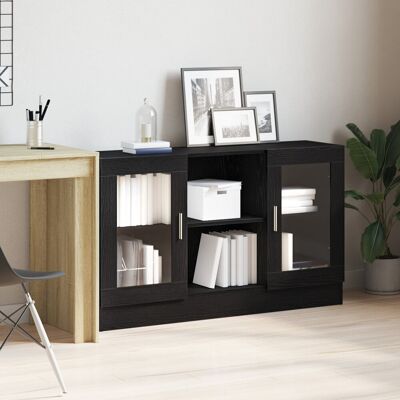 Latitude Run Sideboard Black Oak Engineered Wood And Glass Medium Sideboard Black Oak 70cm H X 120cm W X 30.5cm D Latitude Run Sideboard Black Oak Engineered Wood And Glass Medium Sideboard Black Oak 70cm H X 120cm W X 30.5cm D