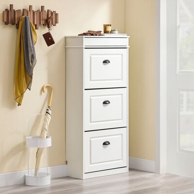 Marlow Home Co. Moriah Schuhkipper shoe cabinet shoe rack White Vintage Wood Grain Effect/Black 12 Marlow Home Co. Moriah Schuhkipper shoe cabinet shoe rack White Vintage Wood Grain Effect/Black 12