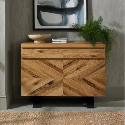 Natur Pur Aries 110Cm Wide 2 Drawer Sideboard Rustic Oak 85cm H X 110cm W X 46cm D Natur Pur Aries 110Cm Wide 2 Drawer Sideboard Rustic Oak 85cm H X 110cm W X 46cm D