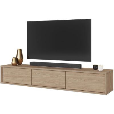 Latitude Run Bellantoni 38: Elegant Oak Artisan Floating TV Cabinet Stylish Entertainment Storage - W180cm Light Oak 70" Latitude Run Bellantoni 38: Elegant Oak Artisan Floating TV Cabinet Stylish Entertainment Storage - W180cm Light Oak 70"