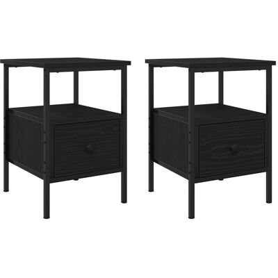 17 Stories Bedside Cabinets 2 Pcs Black Oak 34X36x50 Cm Engineered Wood Black Oak 50cm H X 34cm W X 36cm D 17 Stories Bedside Cabinets 2 Pcs Black Oak 34X36x50 Cm Engineered Wood Black Oak 50cm H X 34cm W X 36cm D
