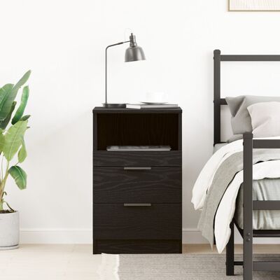 Latitude Run Bedside Cabinet Black Oak 65cm H X 40.2cm W X 36cm D Latitude Run Bedside Cabinet Black Oak 65cm H X 40.2cm W X 36cm D