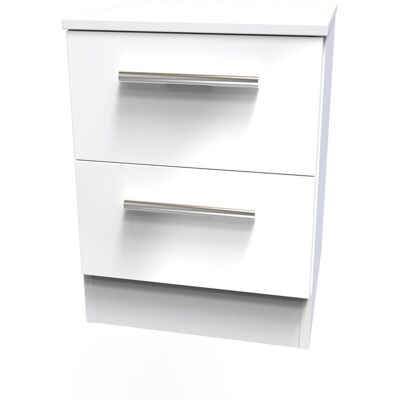 Latitude Run Bhaga 2 Drawer Bedside Cabinet in Denim (Ready Assembled) White Matt 51cm H X 37cm W X 39cm D Latitude Run Bhaga 2 Drawer Bedside Cabinet in Denim (Ready Assembled) White Matt 51cm H X 37cm W X 39cm D