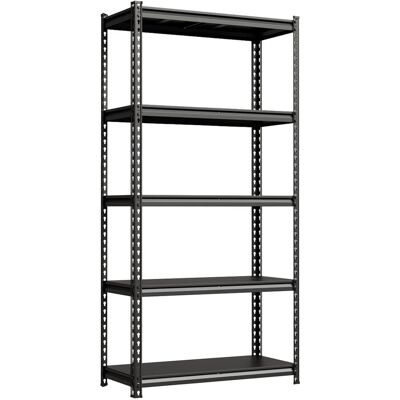 Trent Austin Design 5-Tier Heavy Duty Metal Storage Rack for Kitchen, Garage, and Pantry - Adjustable Steel Shelving with 770 lbs Per Shelf Capacity - Durable Matte Black Stainless Steel 120cm W X 40cm D Trent Austin Design 5-Tier Heavy Duty Metal Storage Rack for Kitchen, Garage, and Pantry - Adjustable Steel Shelving with 770 lbs Per Shelf Capacity - Durable Matte Black Stainless Steel 120cm W X 40cm D