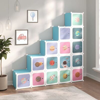 Isabelle & Max Eslinger Cube Storage Cabinet for Kids Blue Isabelle & Max Eslinger Cube Storage Cabinet for Kids Blue