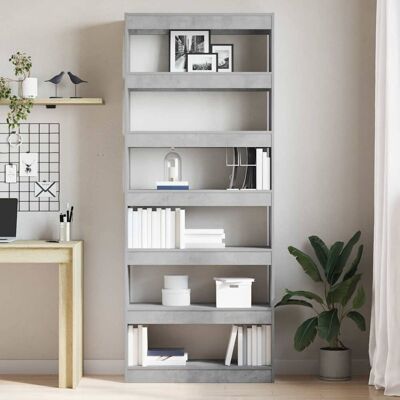 Latitude Run Book Cabinet with Shelf with Storage Engineered Wood Living Room Indoor Grey (6 Shelves) 198cm H x 80cm W x 30cm D Latitude Run Book Cabinet with Shelf with Storage Engineered Wood Living Room Indoor Grey (6 Shelves) 198cm H x 80cm W x 30cm D
