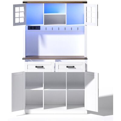 Metro Led Display Cabinet With 4 Doors And 2 Drawers White White 172cm H X 100cm W X 40cm D Metro Led Display Cabinet With 4 Doors And 2 Drawers White White 172cm H X 100cm W X 40cm D