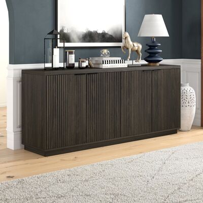 Latitude Run Alasha 68" Wide Rectangular Fluted Buffet Table Alder Brown 73.66cm H X 172.72cm W X 39.37cm D Latitude Run Alasha 68" Wide Rectangular Fluted Buffet Table Alder Brown 73.66cm H X 172.72cm W X 39.37cm D