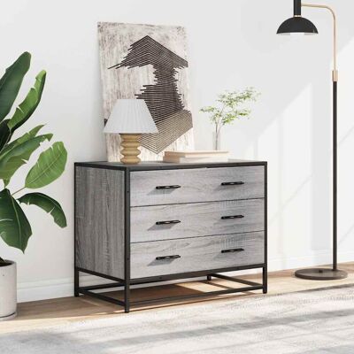 17 Stories Drawer Cabinet Smoked Oak 70X41x56 Cm Engineered Wood Grey Sonoma 56cm H X 70cm W X 41cm D 17 Stories Drawer Cabinet Smoked Oak 70X41x56 Cm Engineered Wood Grey Sonoma 56cm H X 70cm W X 41cm D