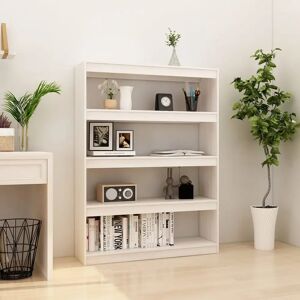 17 Stories Book Cabinet/Room Divider White 100X30x135.5 Cm Solid Pinewood white 135.5 H x 100.0 W x 30.0 D cm