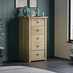 Brambly Cottage Somers 5 Drawer Chest brown/green 89.0 H x 46.0 W x 40.0 D cm