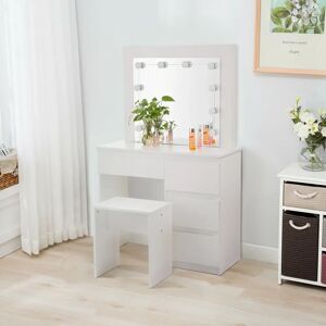 Brayden Studio Aruni Dressing Table with Mirror brown/white