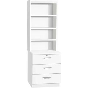 Ebern Designs Brenai 3 Drawer 3 Shelf Storage Cabinet white 182.0 H x 60.0 W x 54.0 D cm