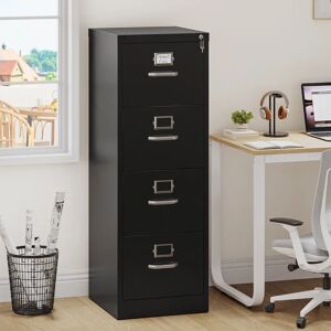 Brayden Studio Arvena 45.8cm Wide 4 -Drawer Steel File Cabinet black 137.0 H x 45.8 W x 45.0 D cm