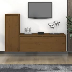 Ebern Designs Garn Solid Wood Entertainment Unit brown