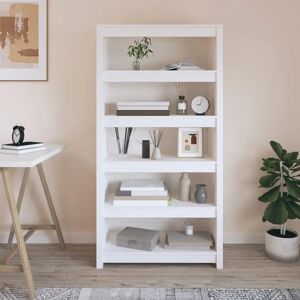 Ophelia & Co. Book Cabinet 50X35x154 Cm Solid Wood Pine white/black 154.0 H x 80.0 W x 35.0 D cm