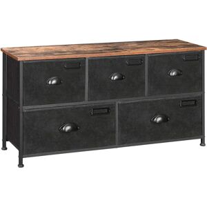 Borough Wharf Oram 5 - Drawer Chest of Drawers black/brown 55.0 H x 100.0 W x 30.0 D cm