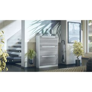Corrigan Studio Aceto 24 Pair Shoe Storage Cabinet gray/white 128.0 H x 89.0 W x 23.0 D cm