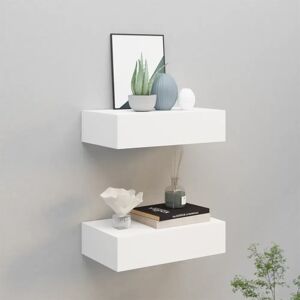 Ebern Designs Azarie 2 Piece Floating Shelf with Drawer white 10.0 H x 40.0 W x 23.5 D cm