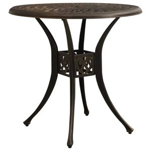 Rosalind Wheeler Abi-Mae Cast Aluminium Dining Table brown 72.0 H x 78.0 W x 78.0 D cm