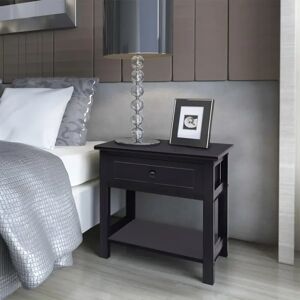 Latitude Run Gammage 1 Drawer Bedside Table black 42.0 H x 29.0 W x 40.0 D cm