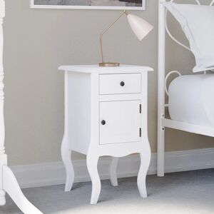 Ophelia & Co. Keynsham 1 Drawer 1 Door Bedside Table, Traditional Style Cabinet White brown/white 62.0 H x 35.0 W x 30.0 D cm