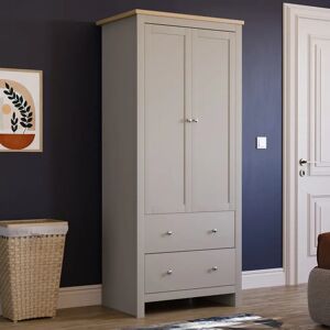 Fernleaf Morley 2 Door 2 Drawer Wardrobe With Hanging Clothes Rail Bedroom Furniture gray 180.0 H x 79.0 W x 52.0 D cm