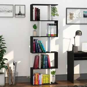 Latitude Run Meta Bookcase white/black 184.5 H x 60.0 W x 24.0 D cm